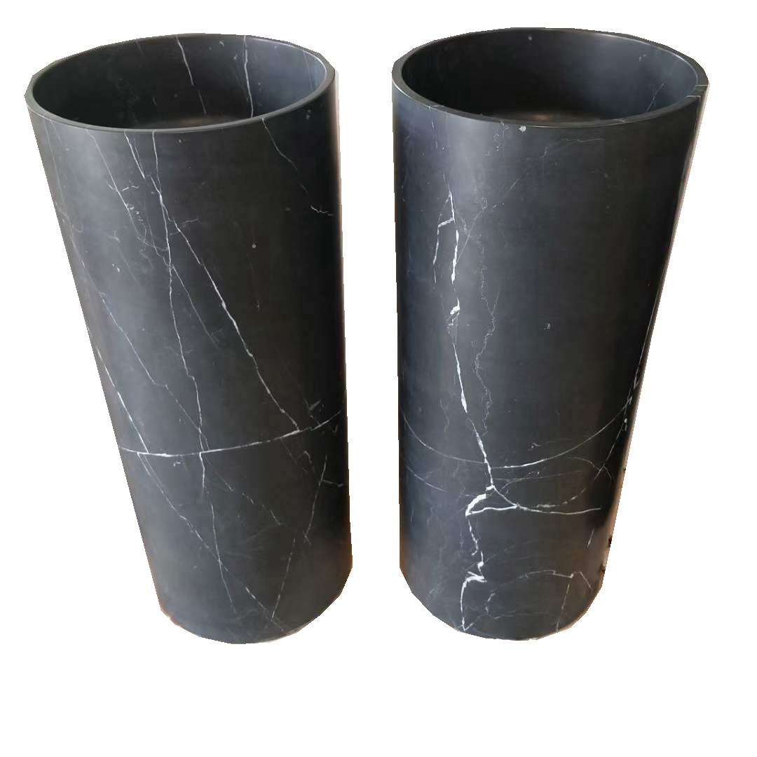 Black Marquina Pedestal Sink Bathroom Croner Sinks