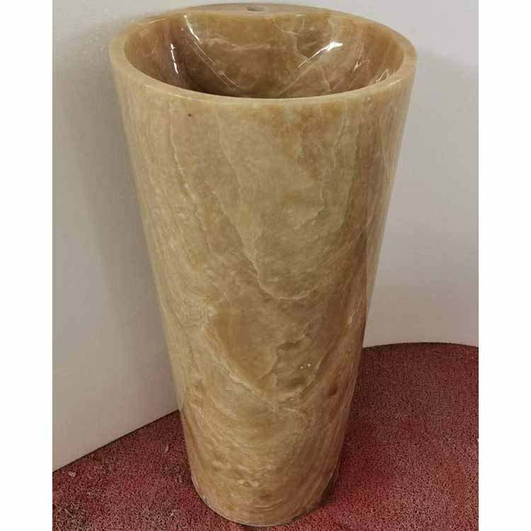 Luxury Yellow Honey Onyx Freestanding Washbasins