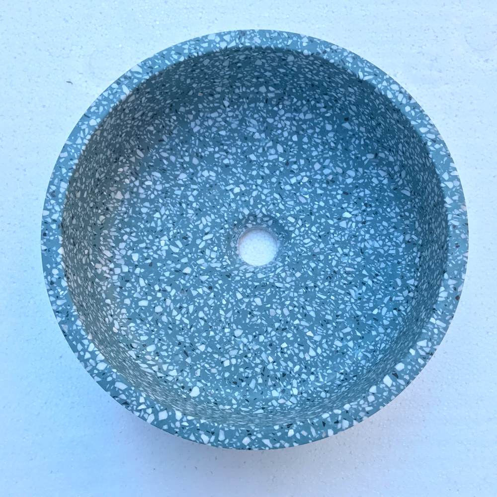 Cement Terrazzo Round Bathroom Vessel Sinks