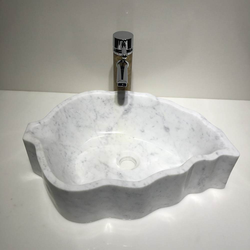 <b>Carrara White Marble Artist Vessel Sinks</b>