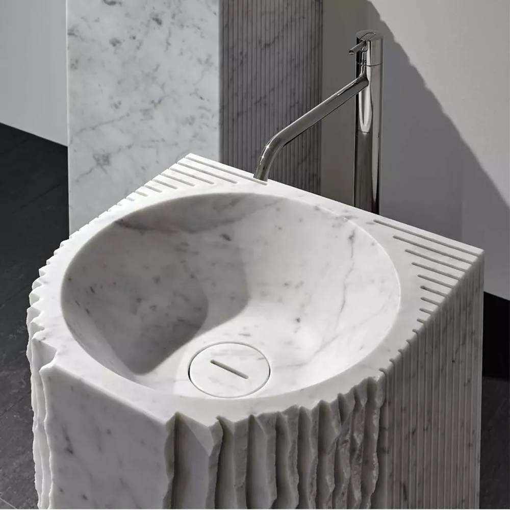 Modern Marble Pedestal Freestanding Sinks