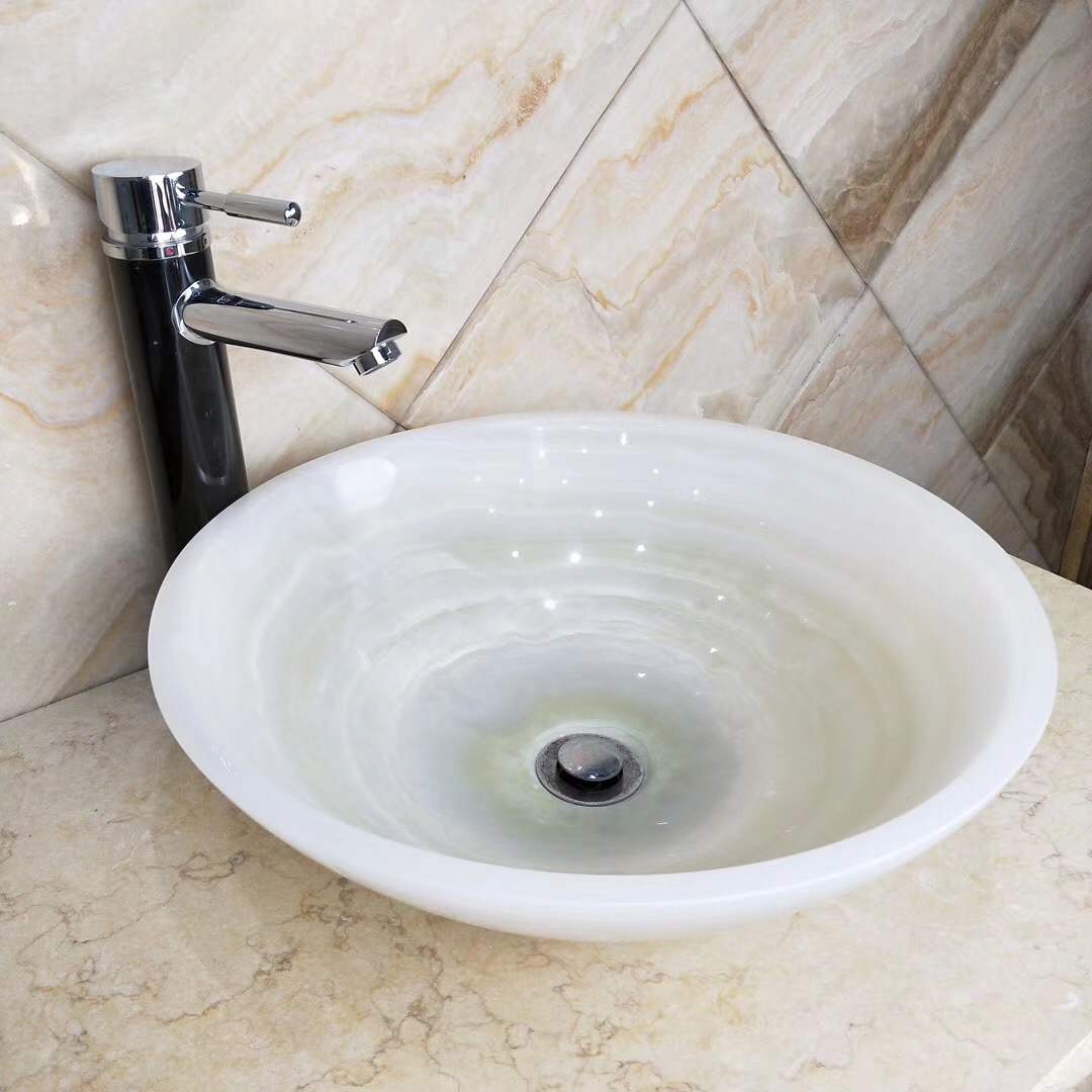 White Onyx Bathroom Wash Bowls