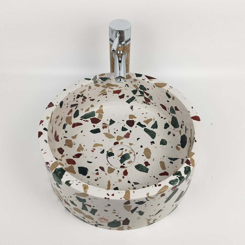 <b>Cement Terrazzo Round Bathroom  Wash Basins</b>