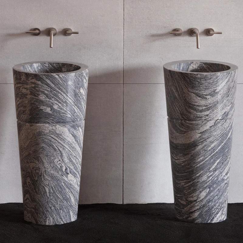 <b>Juparana Granite Bathroom Pedestal Sink</b>