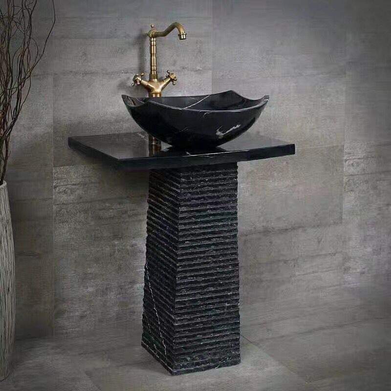 Nero Marquina Bathroom Pedestal Basin