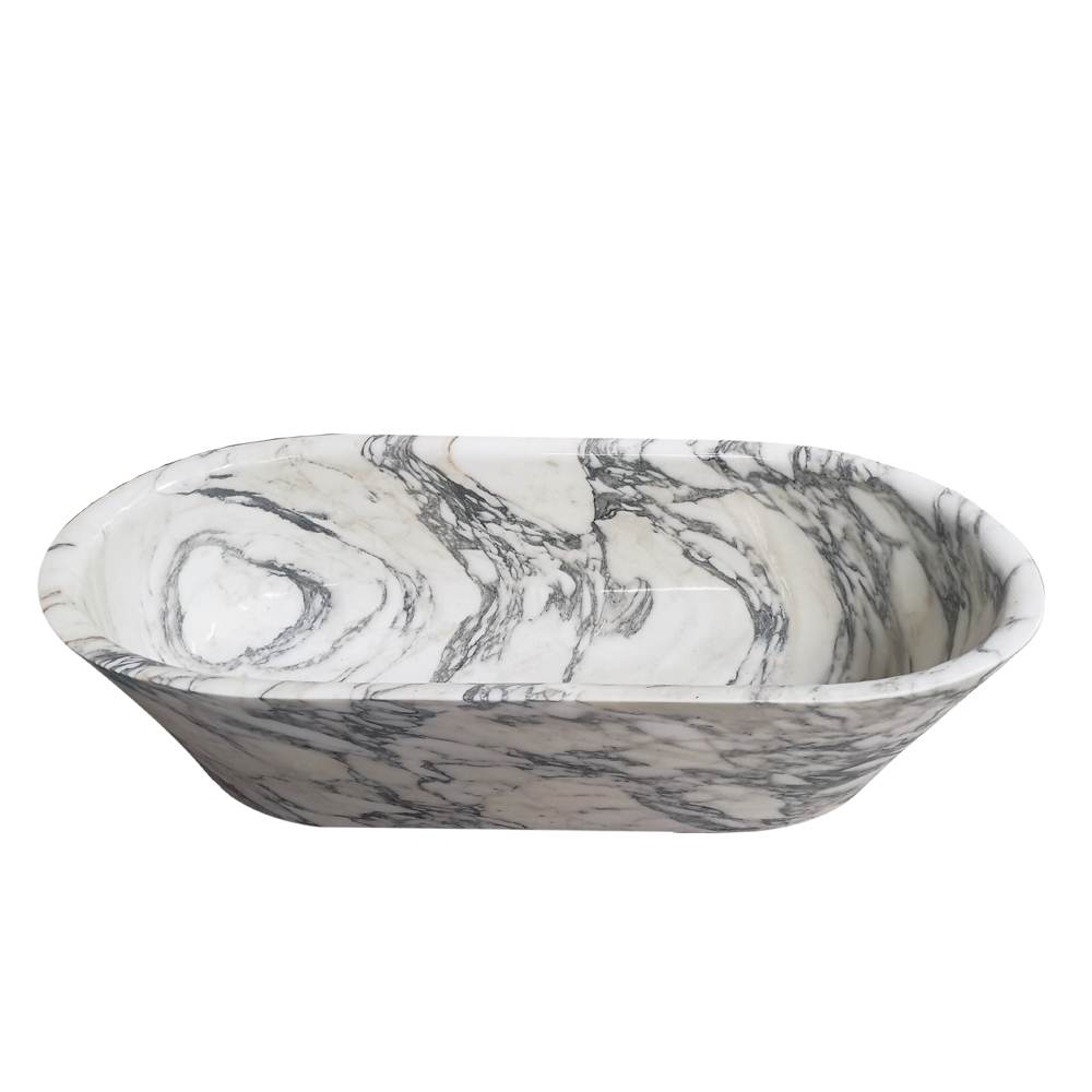 Arabescato White Marble Soaking Bathtub