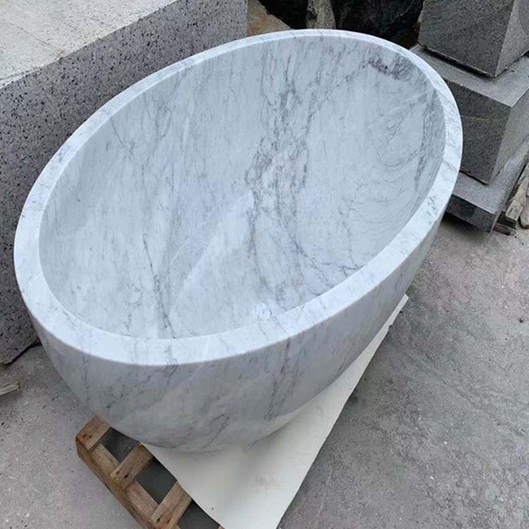 Carrara White Marble Freestanding Bathtub