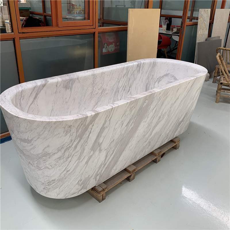 Volakas White Marble Freestanding Bathtub