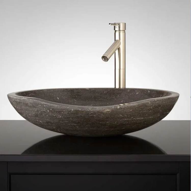 Blue Limestone Bathroom Vessel Sinks