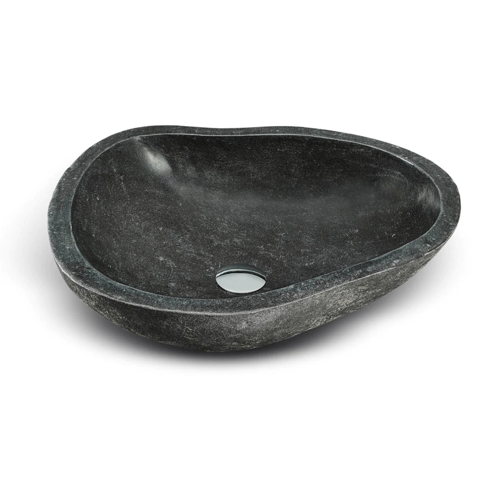 Black Riverstone Bathroom Countertop Basins