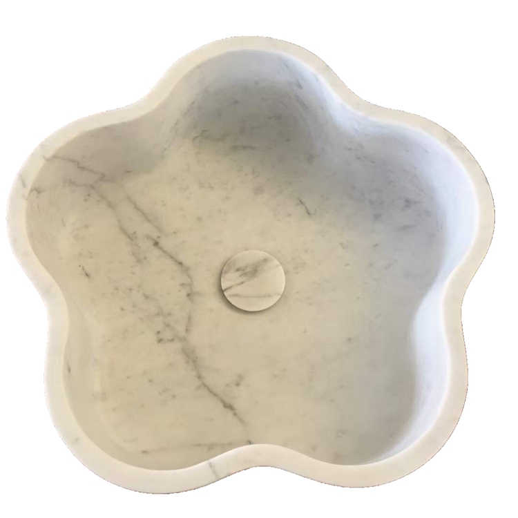 Irregular Flower Flower Marble Art Basins Bathroom Sinks