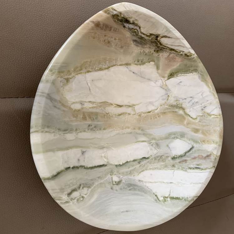 Teardrop Shaped Seashell Marble Vanity Wash Sink