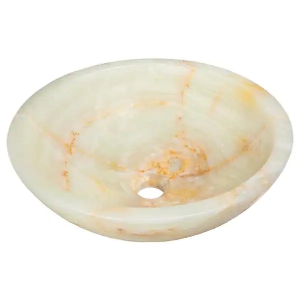 White Translucent Onyx Bathroom Vessel Sinks