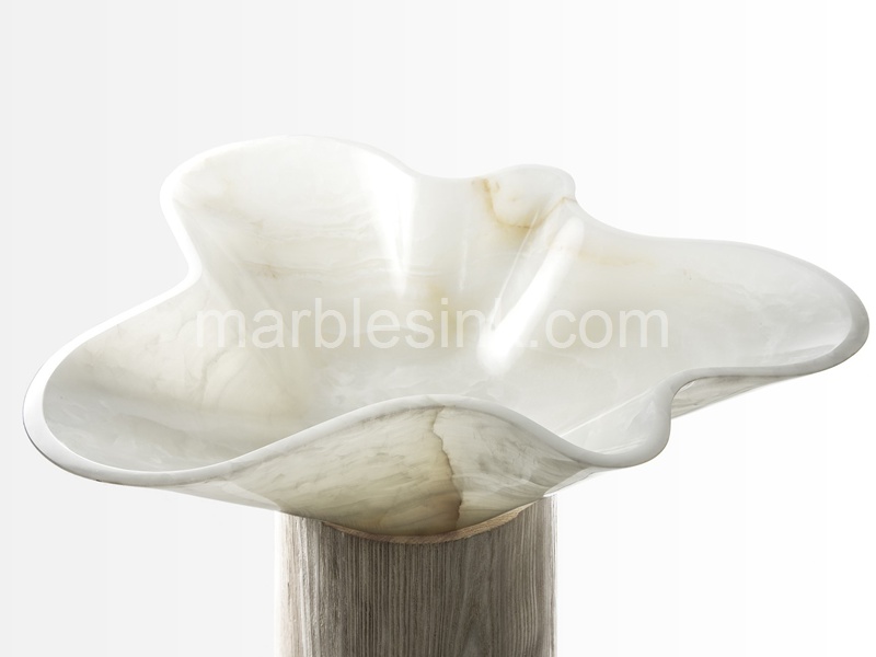 White Onyx Flower Sink